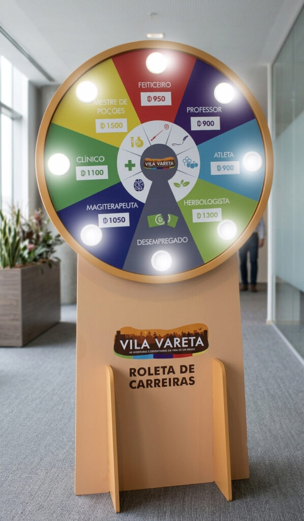 roleta para sorteio de premios em stand de vendas