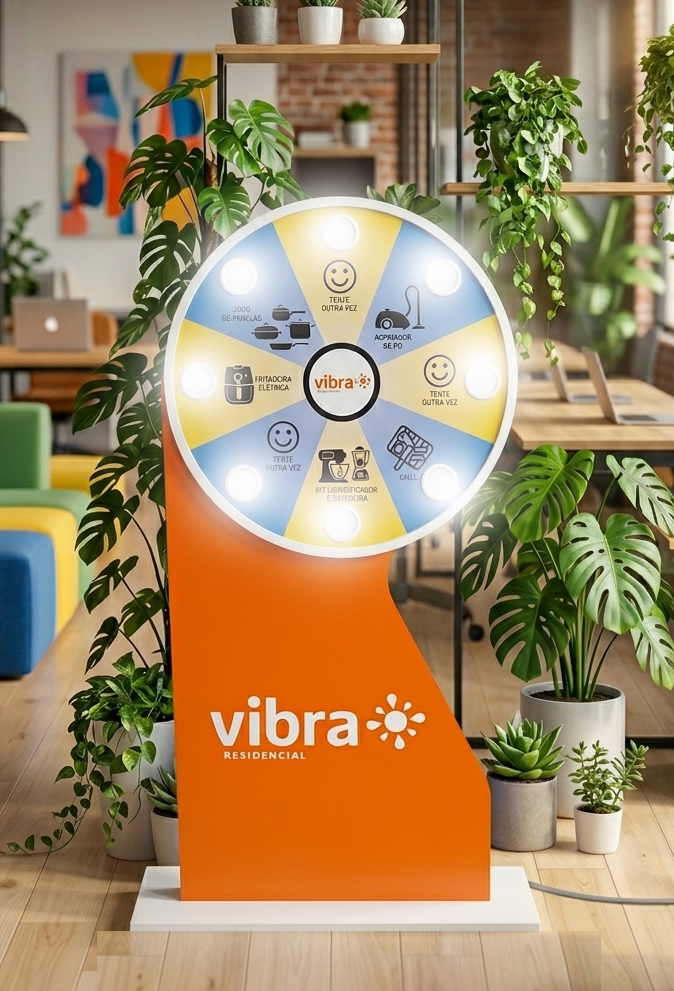 roleta para sorteio de premios em stand de vendas