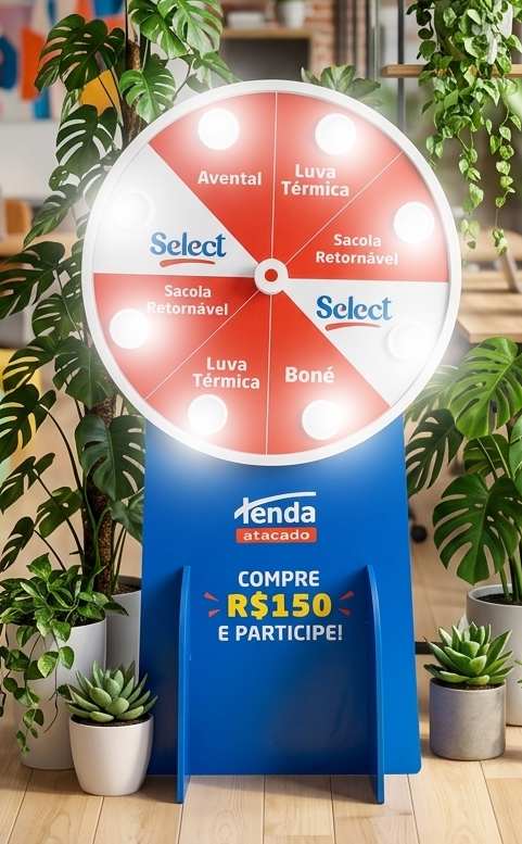 roleta para sorteio de premios em stand de vendas
